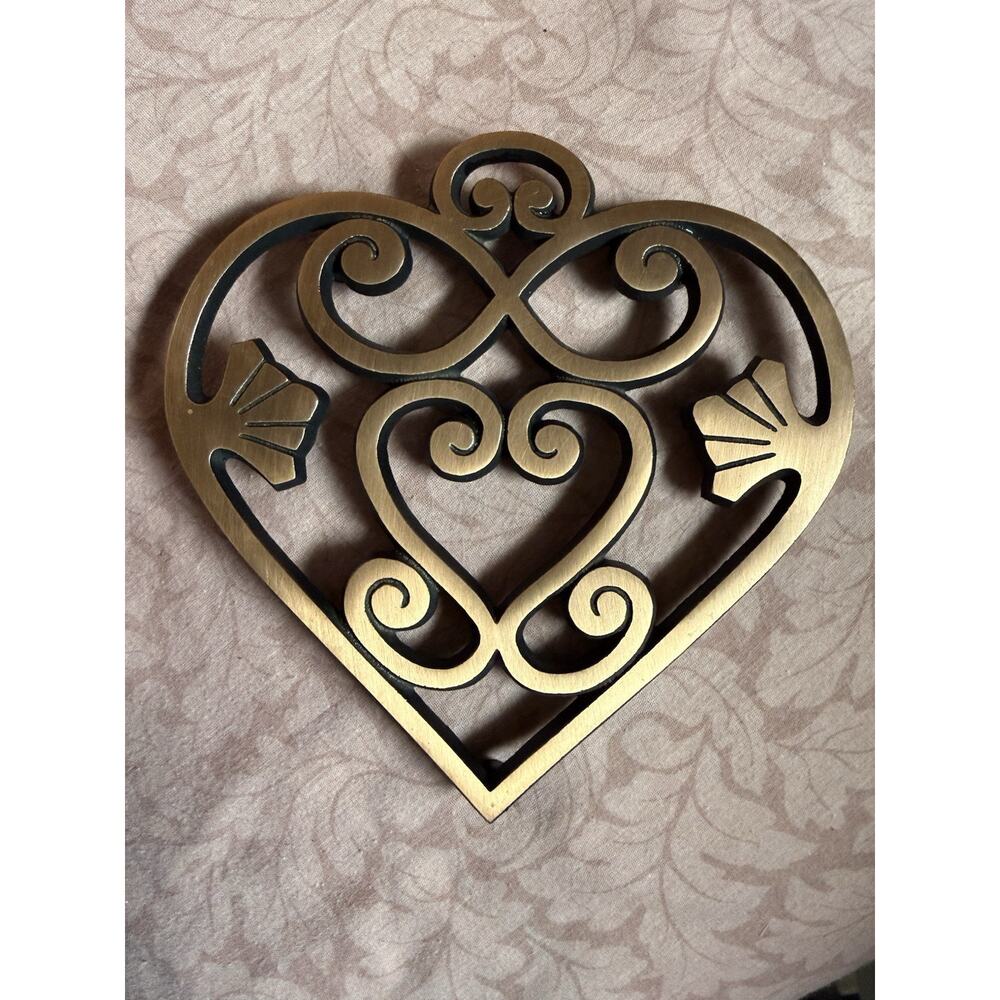 Pampered Chef Heart Trivet Copper 7"x7", Valentine Kitchen Decor